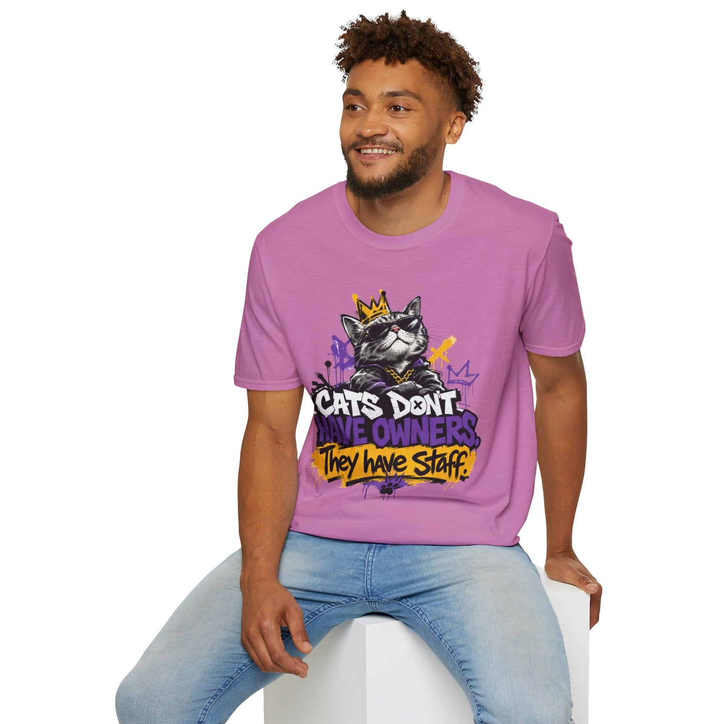 Cat Graphic Tee — "Cats Don't Have Owners They Have Staff"