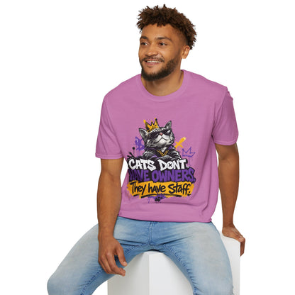 Cat Graphic Tee — "Cats Don't Have Owners They Have Staff"
