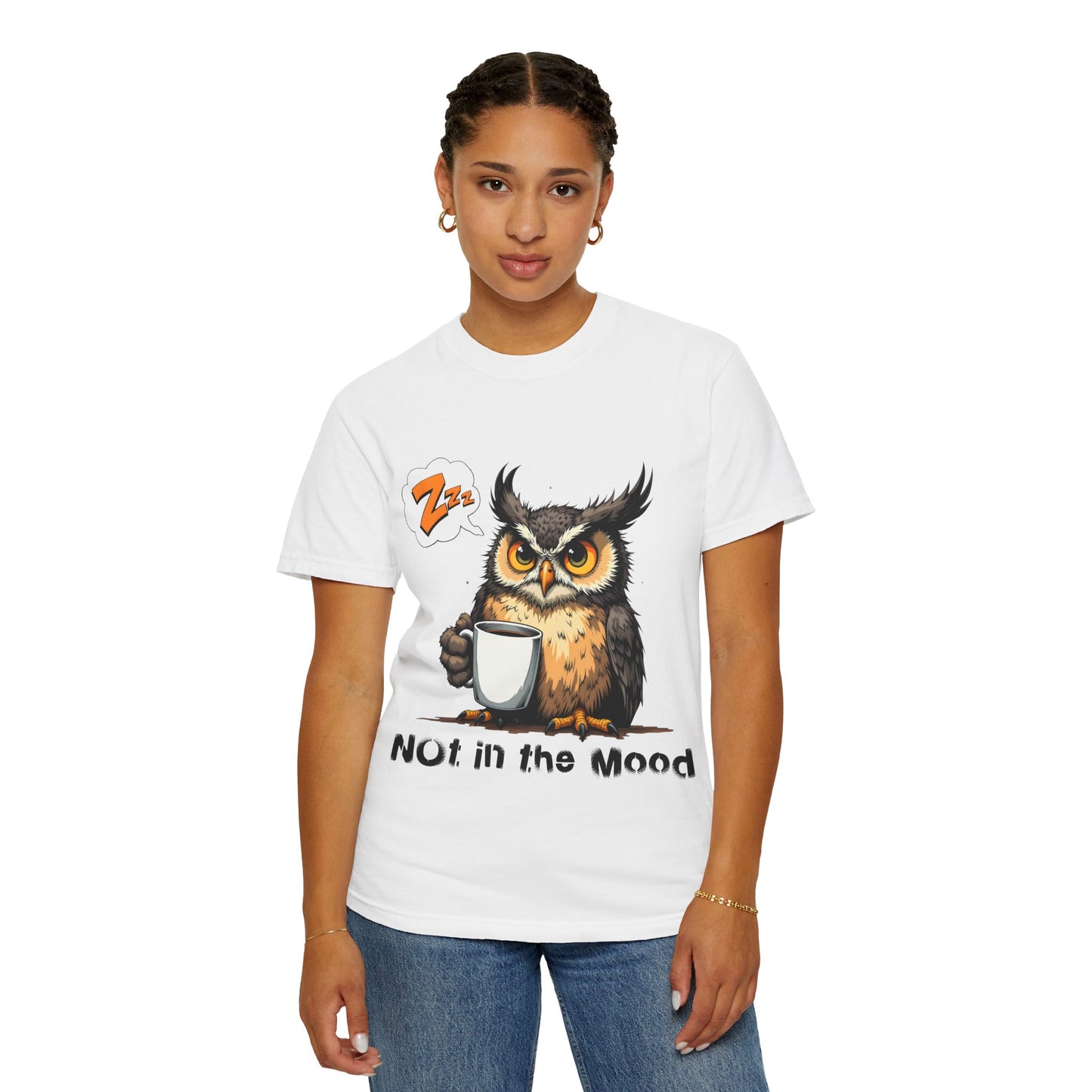 Not In The Mood Owl T-Shirt — Funny Sleepy Owl Coffee Tee