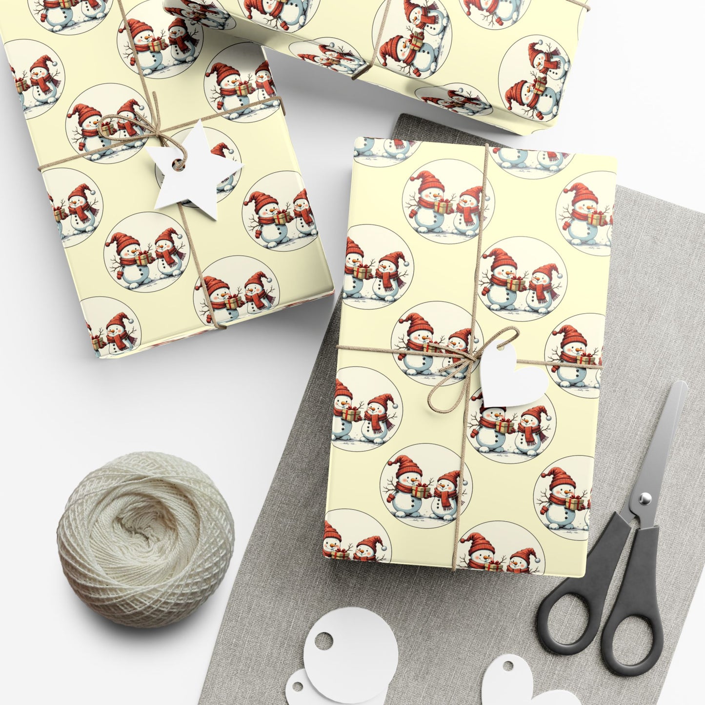 Gift Wrap Paper — Vintage Scandinavian Gnomes Pattern | Christmas Wrapping Paper Sheets
