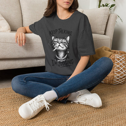 Keep Talking, I'm Judging Cat T-Shirt — Funny Grumpy Cat Graphic Tee