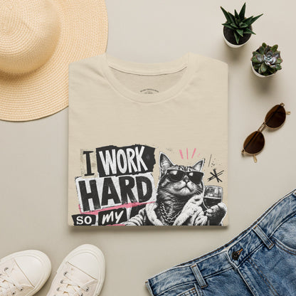 Cat Graphic T-Shirt — "I Work Hard So My Cat Can Live the Lifestyle I Deserve"