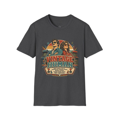Vintage Human T-Shirt — Retro 70s Duo Graphic Tee