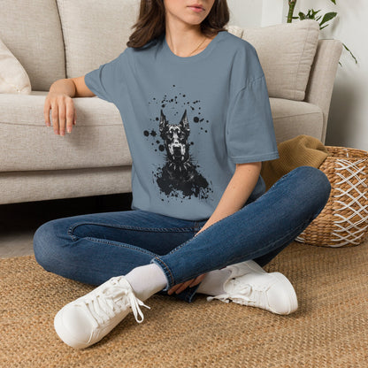 Doberman Ink Splatter T-Shirt