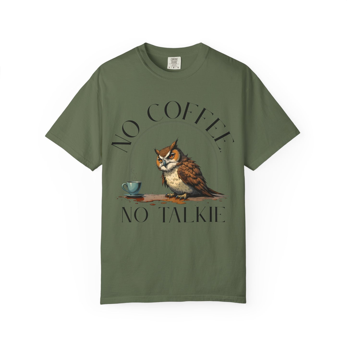 No Coffee No Talkie T-Shirt — Funny Owl Coffee Tee