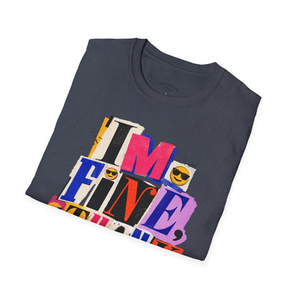T-Shirt — "I'M FINE, THANK YOU" Retro Collage Graphic Tee