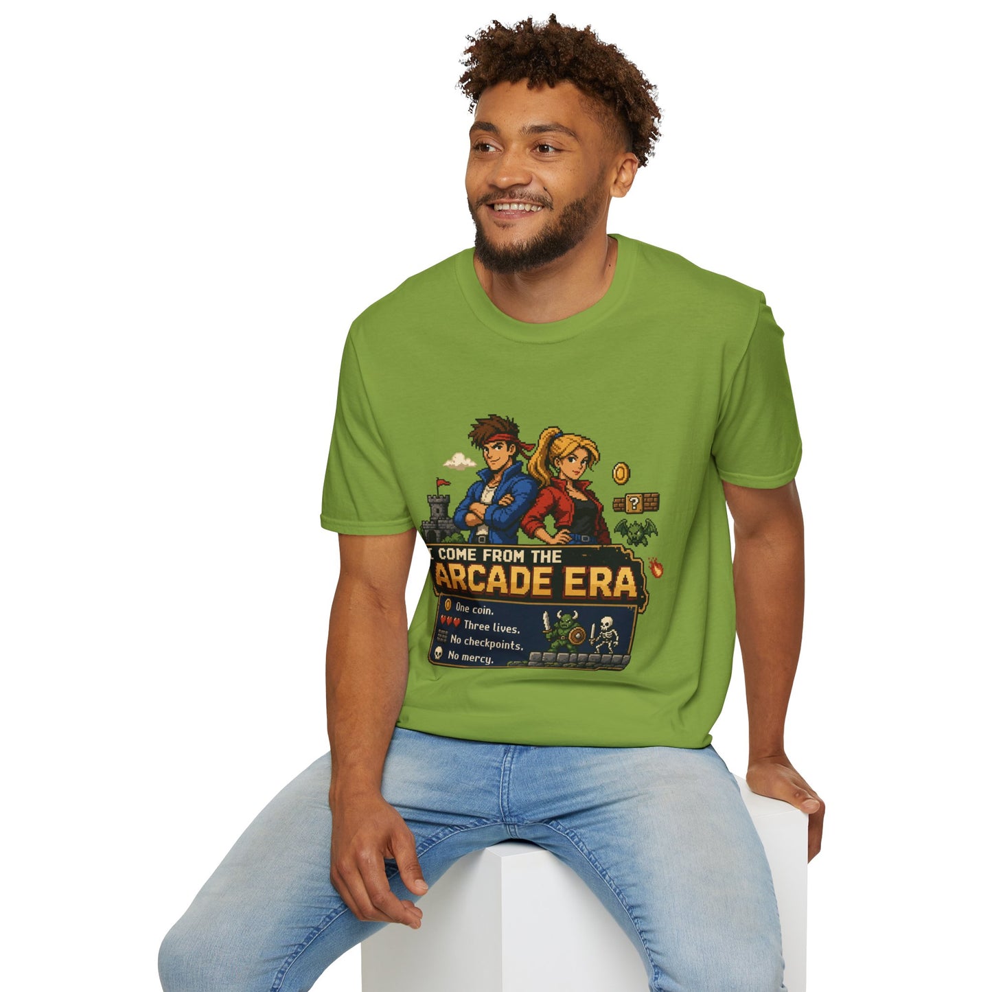 Retro Arcade Era T-Shirt — Pixel RPG Game Tribute