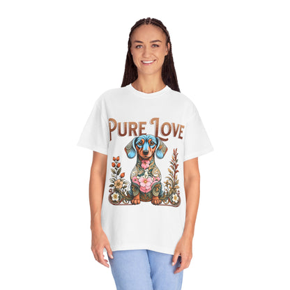 Cute Dachshund 'Pure Love' Unisex T-shirt - Perfect for Dog Lovers