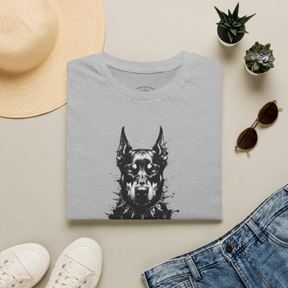 Doberman Portrait T-Shirt — "Warm Amour" Graphic Tee for Dog Lovers