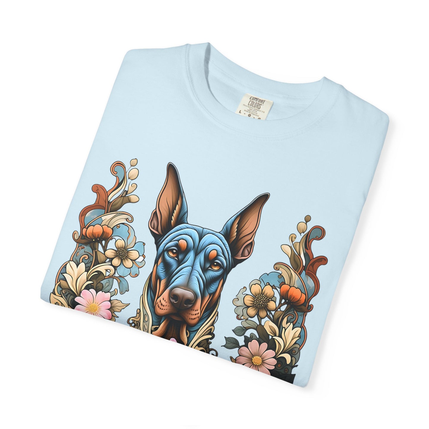 Pure Love Dog Art Unisex T-Shirt - Vibrant Floral Design