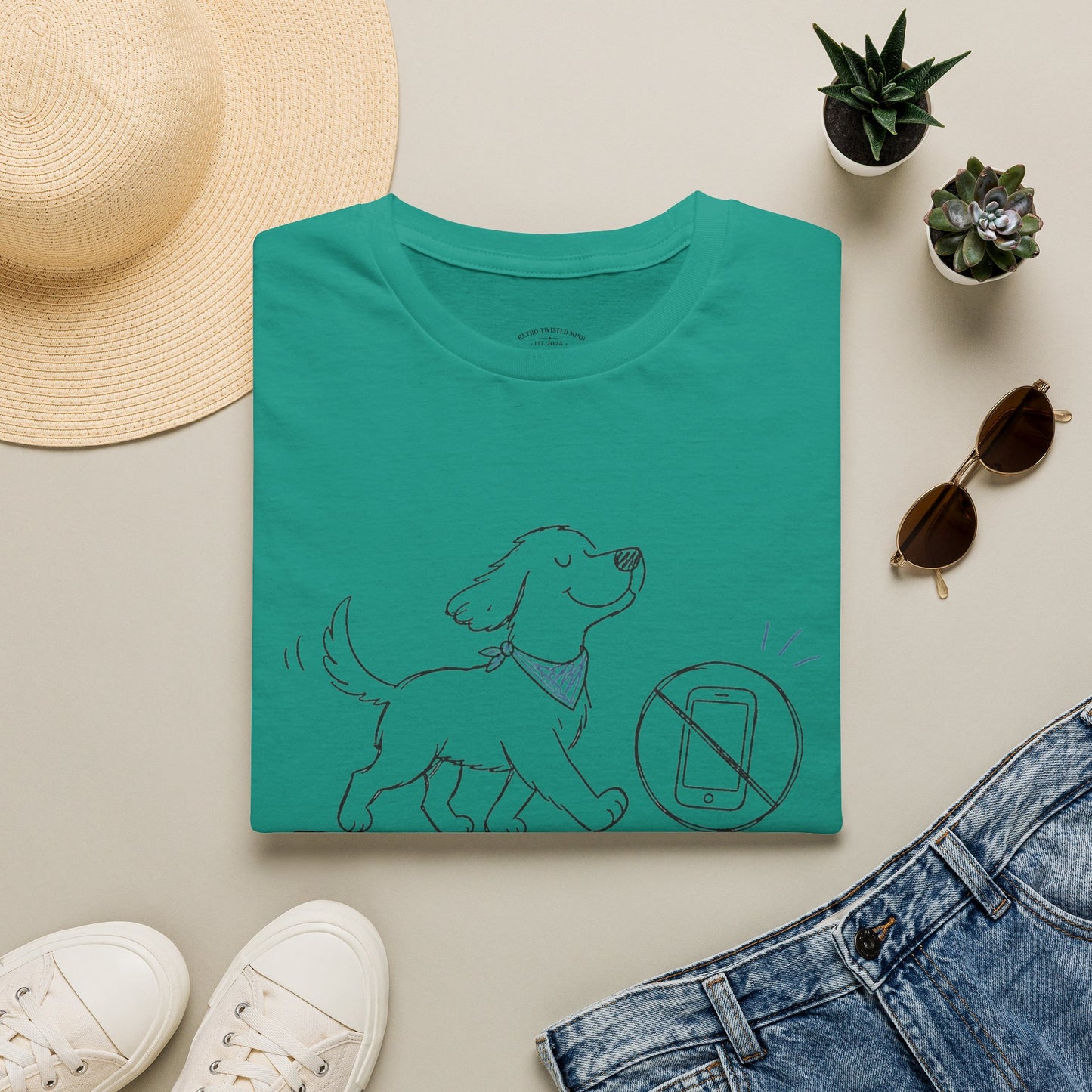 Less Scrolling, More Strolling Dog T-Shirt