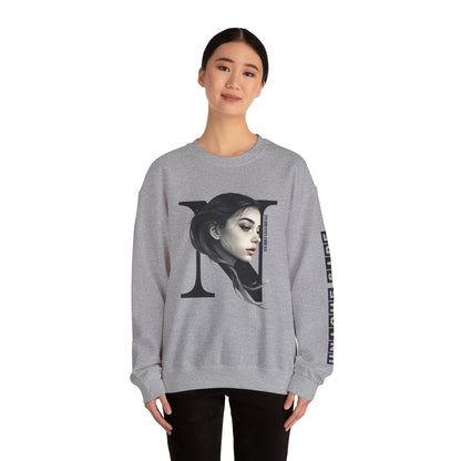 Letter N, Stylish Artistic Sweatshirt, Trendy Crewneck, Graphic Sweater, Cozy Unisex Top, Unique Gift for Art Lovers, Everyday Comfort