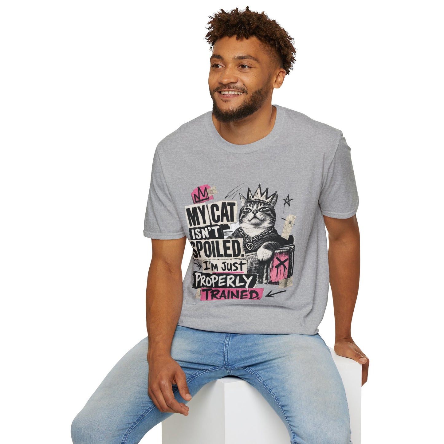 Cat T-Shirt — “My Cat Isn’t Spoiled, I’m Just Properly Trained” Graphic Tee
