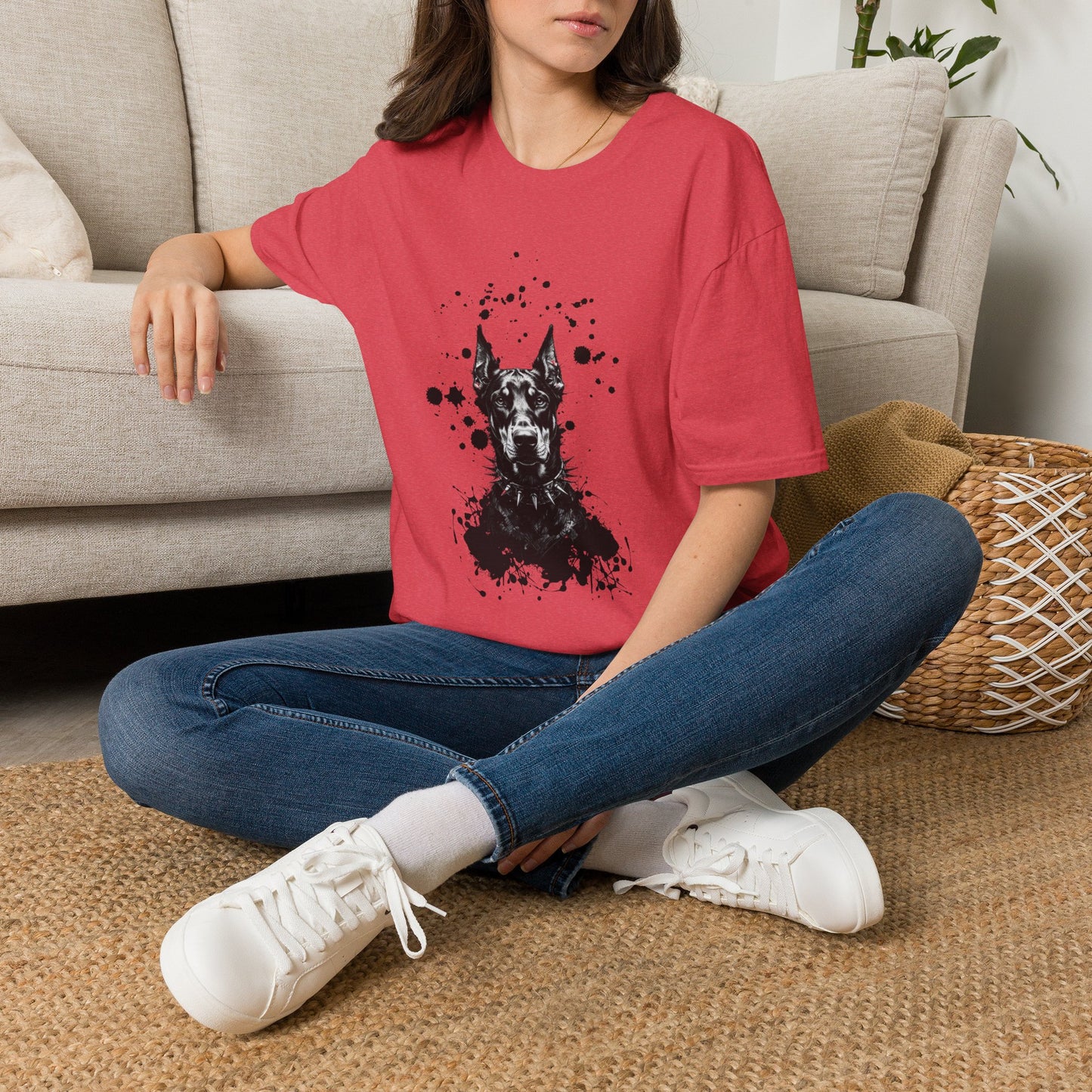Doberman Ink Splatter T-Shirt