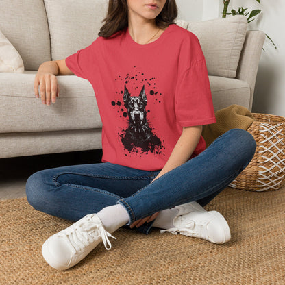 Doberman Ink Splatter T-Shirt