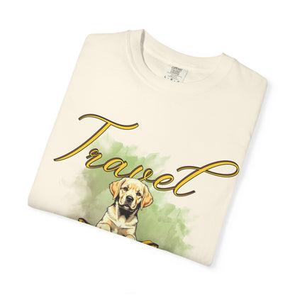 Travel Time Dog T-Shirt - Unisex Garment-Dyed Tee for Pet Lovers