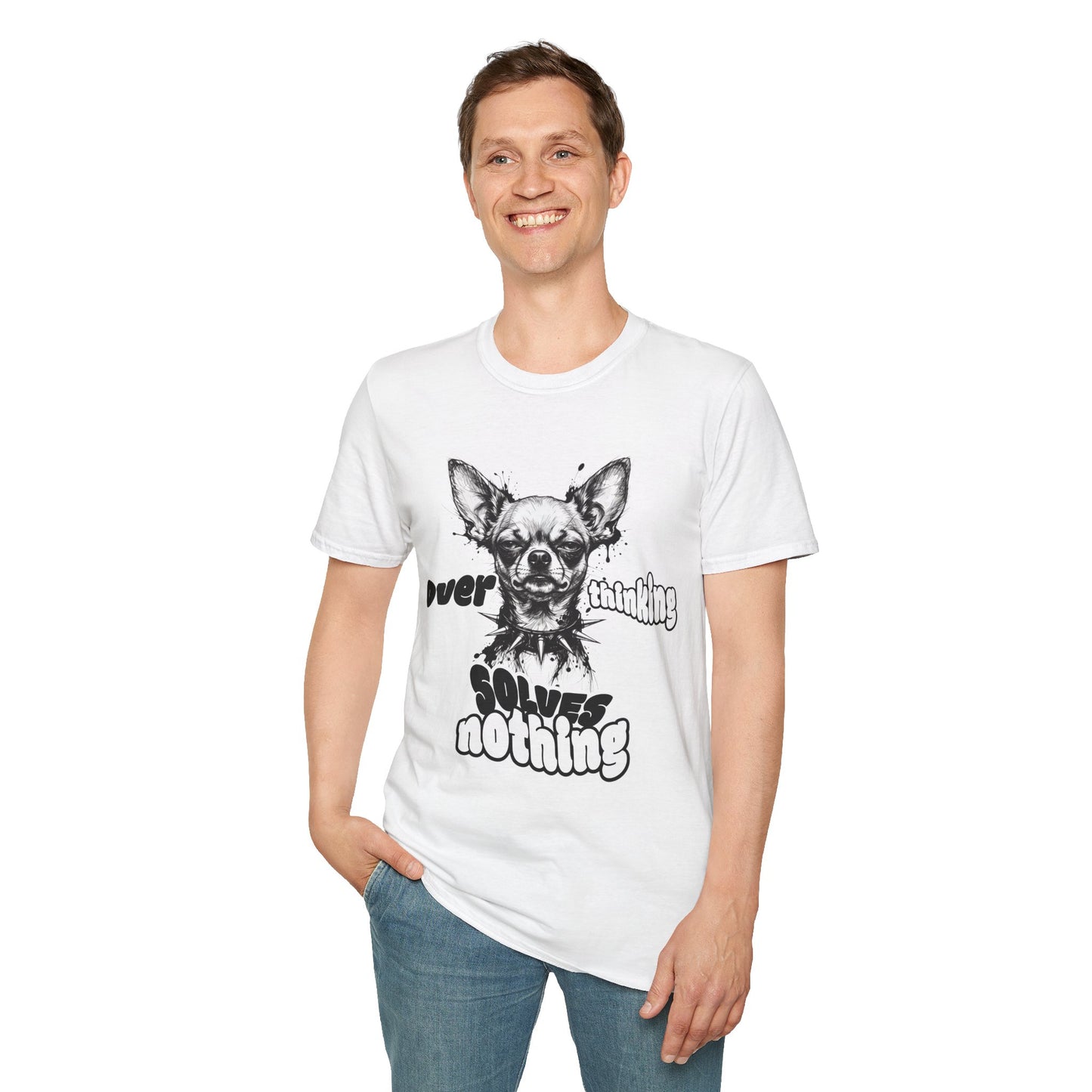 Chihuahua 'Overthinking Solves Nothing' Graphic T-Shirt