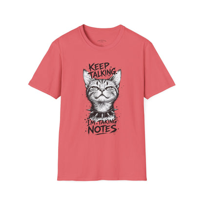 Keep Talking I'm Taking Notes Cat T‑Shirt