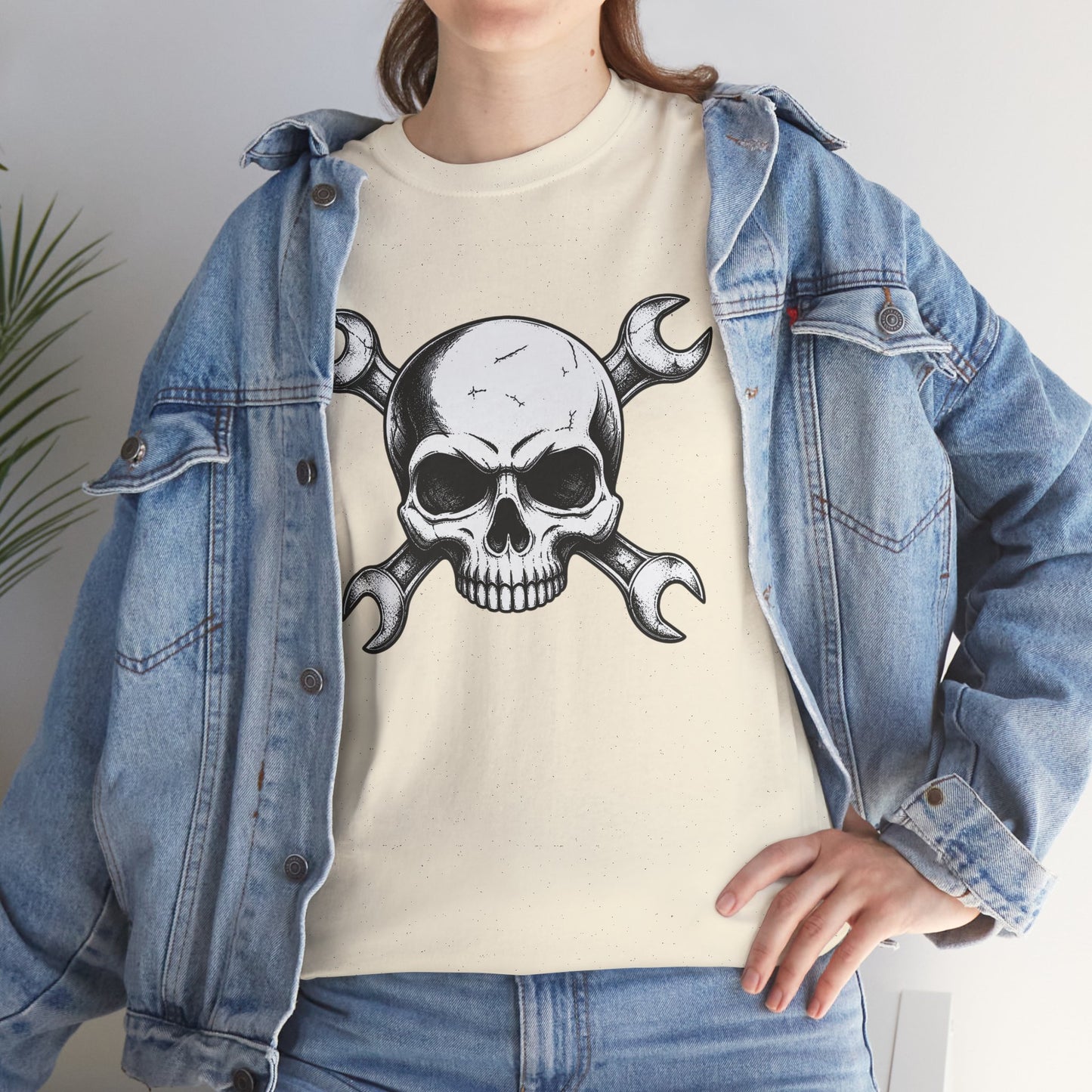 Mechanic Skull Tee — Wrench Crossbones Graphic T-Shirt