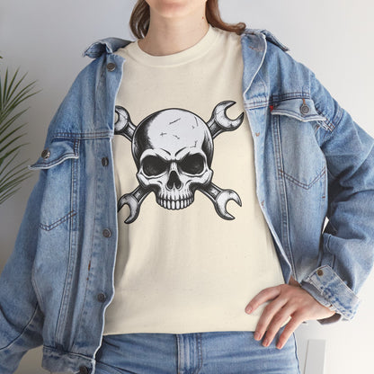 Mechanic Skull Tee — Wrench Crossbones Graphic T-Shirt