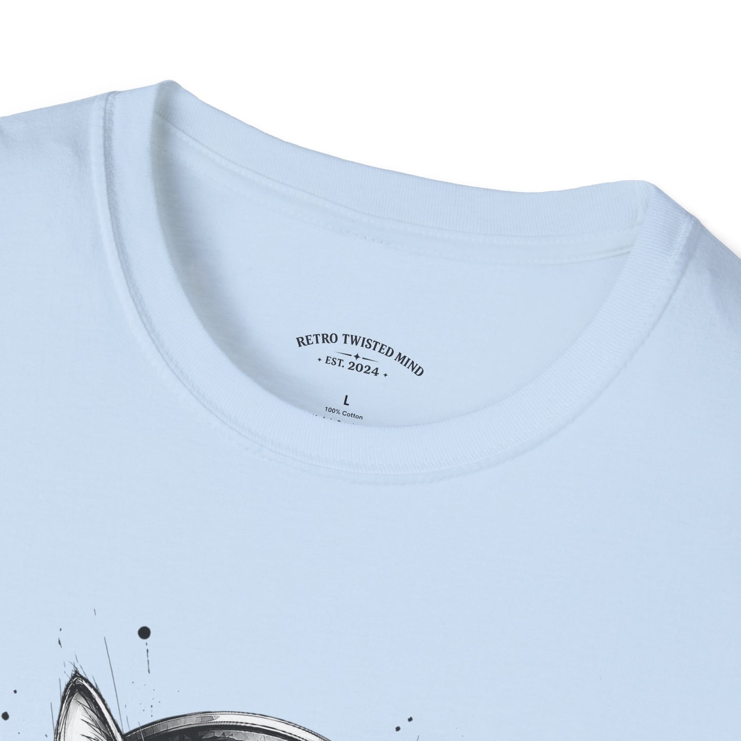T-Shirt — Cat with Headphones "Mentally: Somewhere Else" – Cute Relaxed Graphic Tee for Cat Lovers