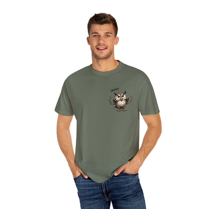 Witty Owl Graphic Tee — "Whooo?" Cute Cartoon Owl T-Shirt