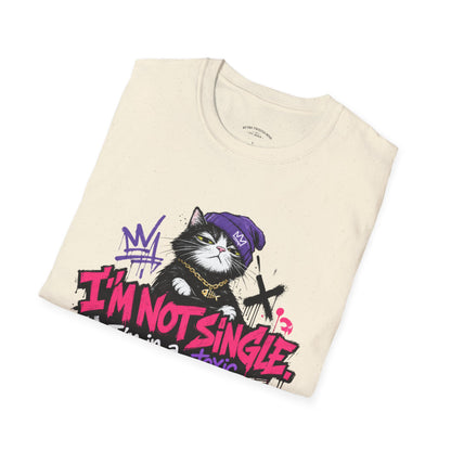 T‑Shirt — “I’m Not Single: I’m in a Toxic Relationship with a Cat” Graphic Tee