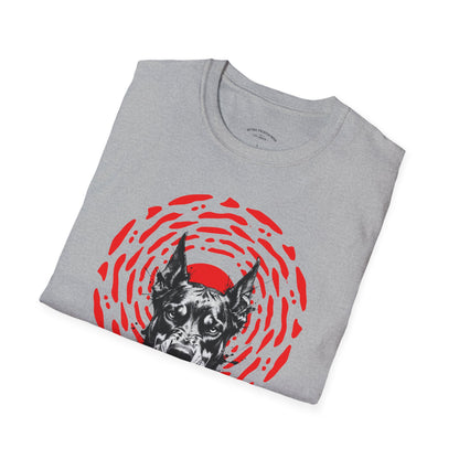 Doberman Graphic T-Shirt — Red Halo 'Bandit' Design