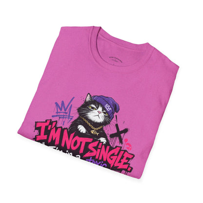 T‑Shirt — “I’m Not Single: I’m in a Toxic Relationship with a Cat” Graphic Tee