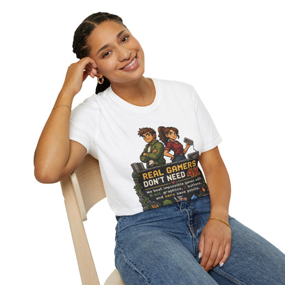 T-Shirt — Retro Pixel 'Real Gamers Don't Need 4K' Graphic Tee