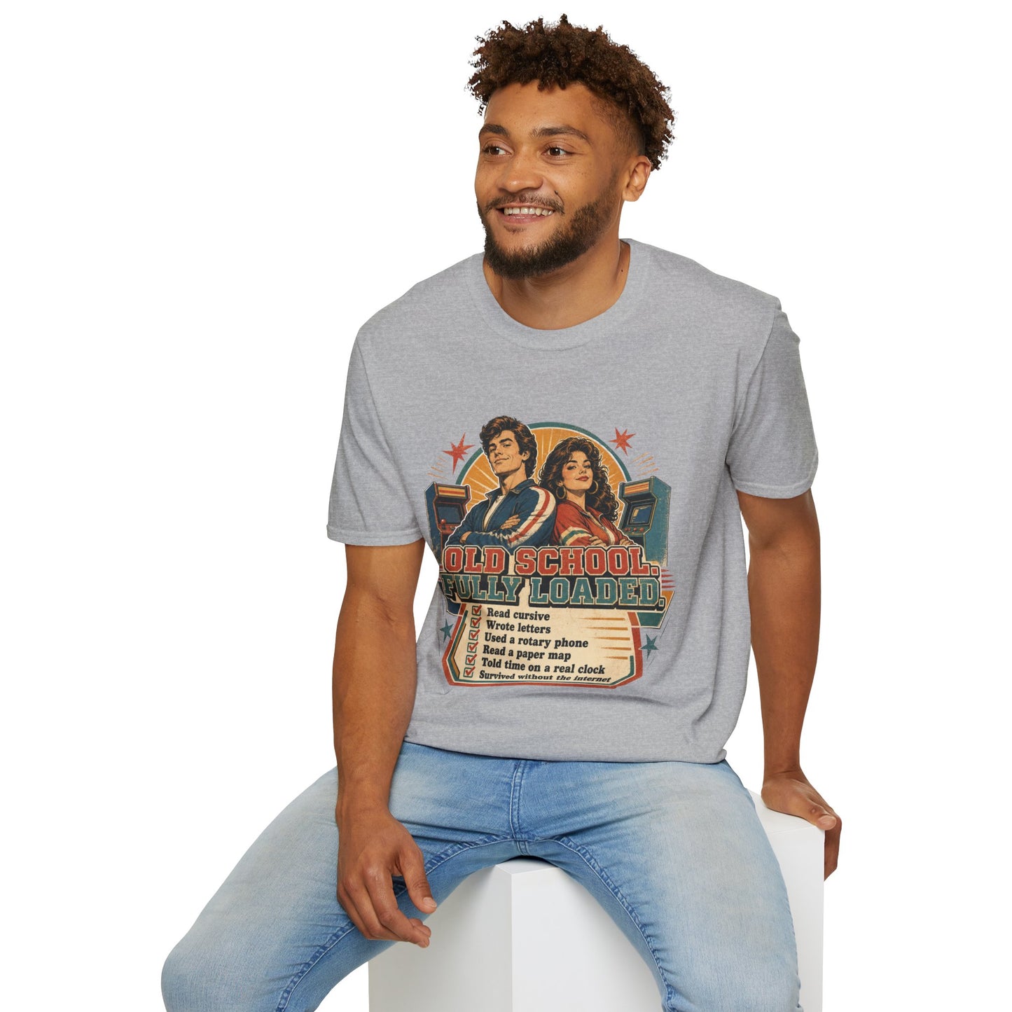 T-Shirt — Retro 'Old School' Arcade Couple Vintage Gamer Tee