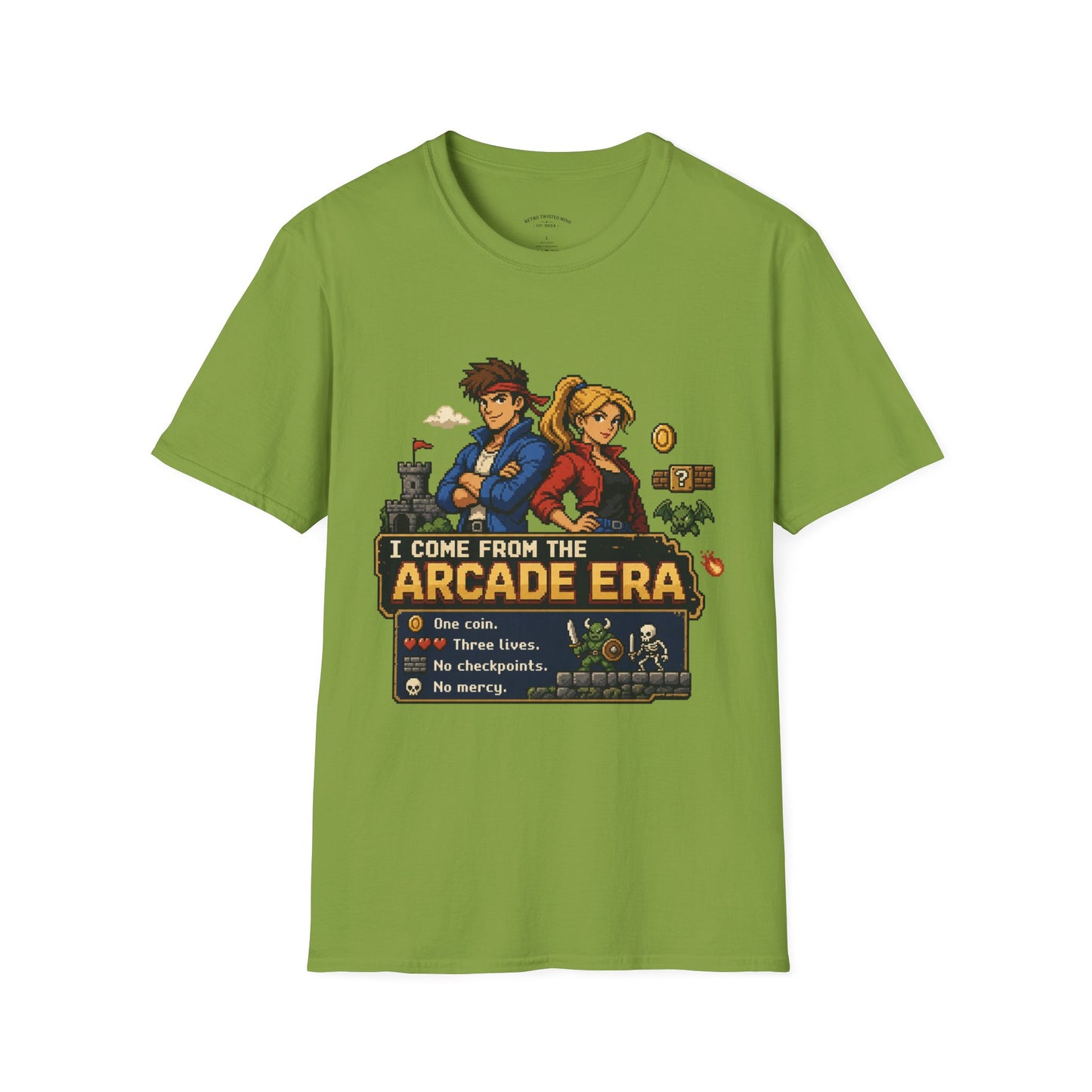 Retro Arcade Era T-Shirt — Pixel RPG Game Tribute