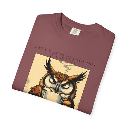 Coffee First Owl T-Shirt — Vintage Coffee Lover Graphic Tee