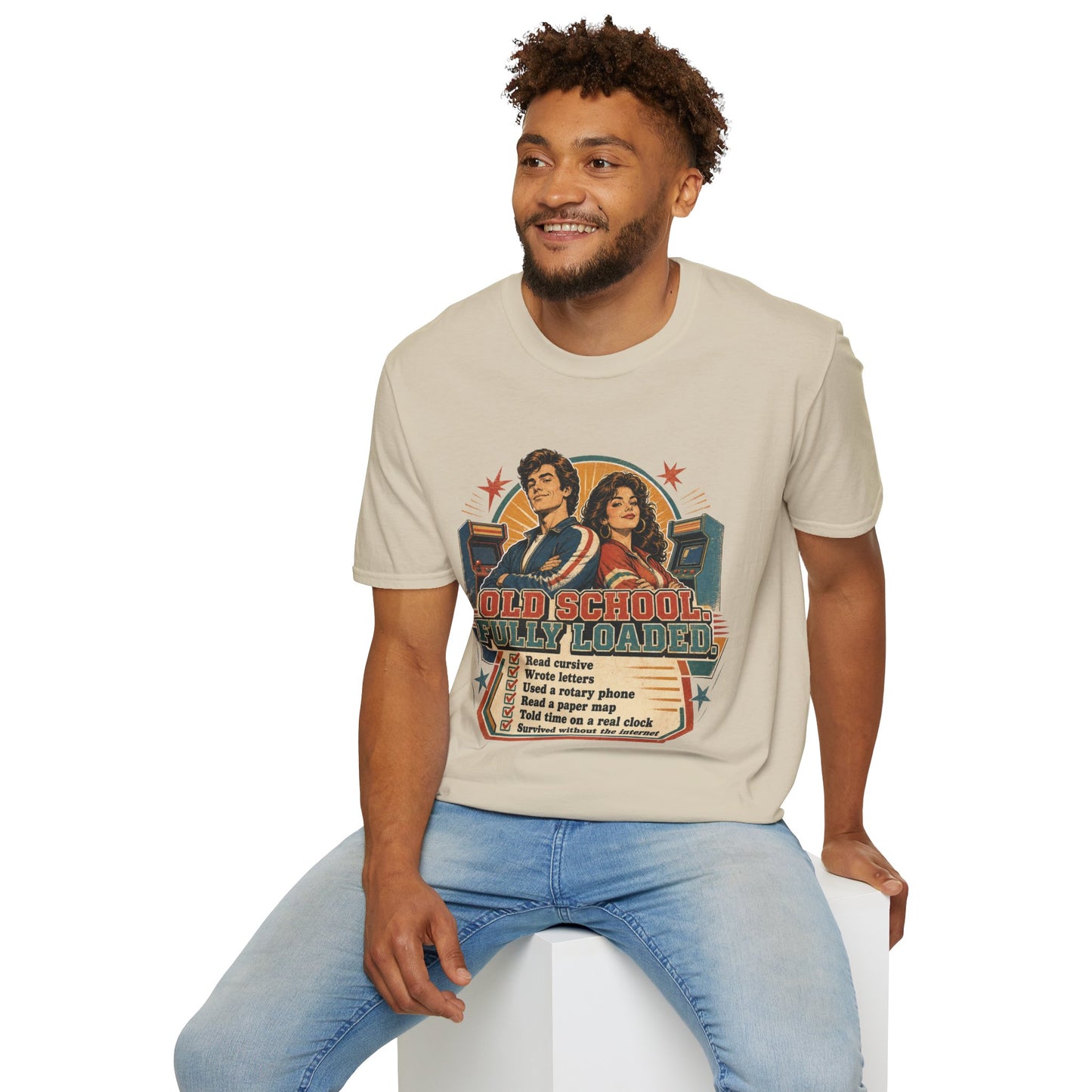 T-Shirt — Retro 'Old School' Arcade Couple Vintage Gamer Tee