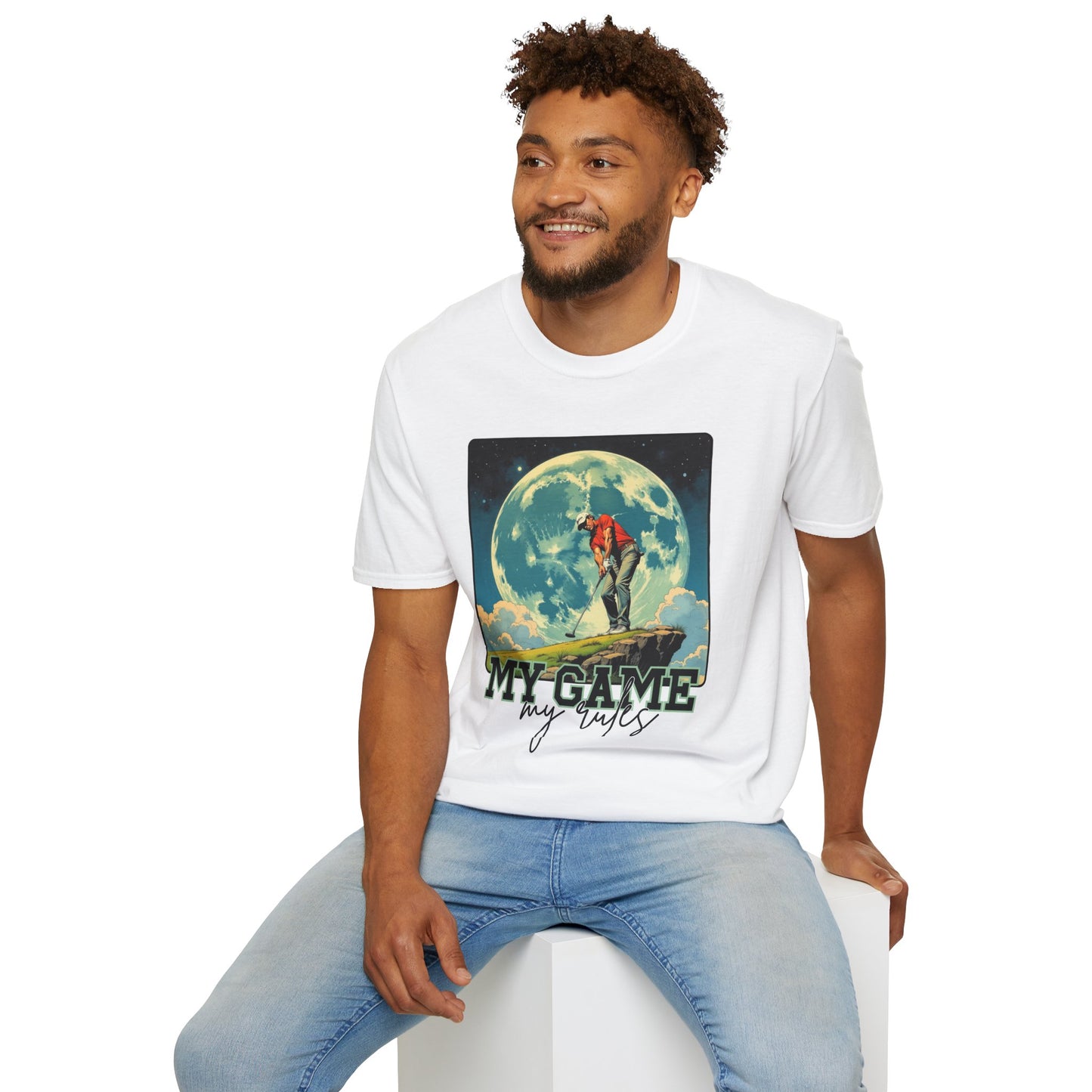 Retro Game Vibes Unisex Softstyle T-Shirt - 'My Game, My Rules' golf.sport