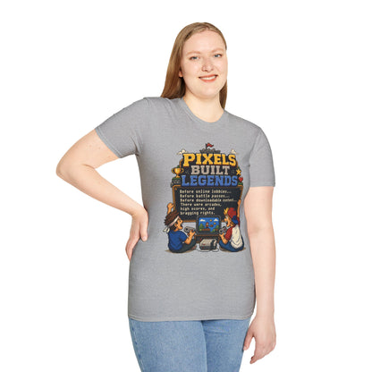 Pixels Built Legends T‑Shirt — Retro Gaming Nostalgia Tee