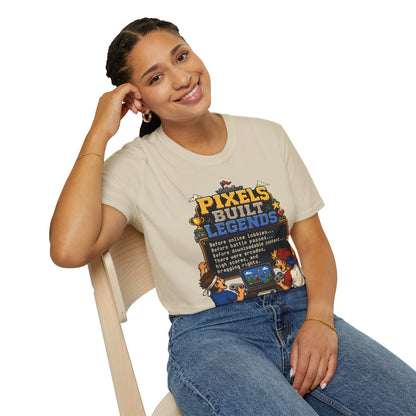 Pixels Built Legends T‑Shirt — Retro Gaming Nostalgia Tee