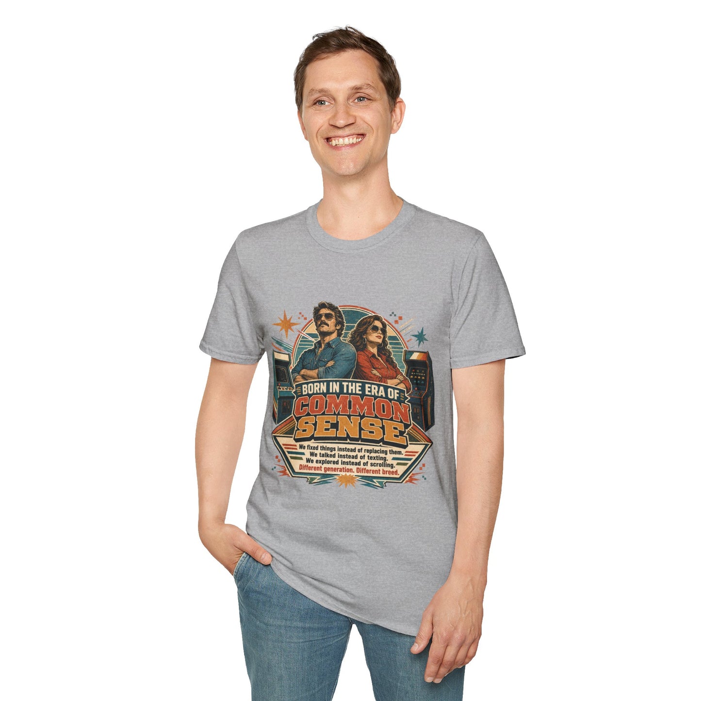 Born in the Era of Common Sense T-Shirt — Retro 70s Vintage Political Graphic Tee