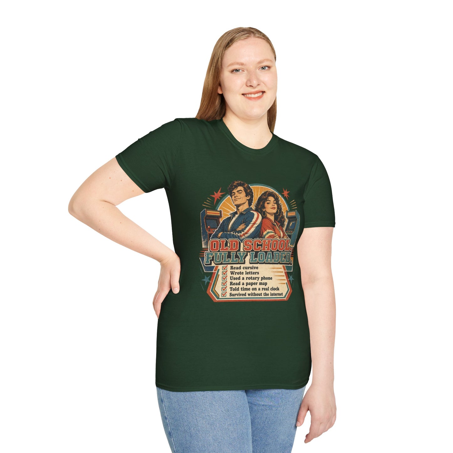 T-Shirt — Retro 'Old School' Arcade Couple Vintage Gamer Tee