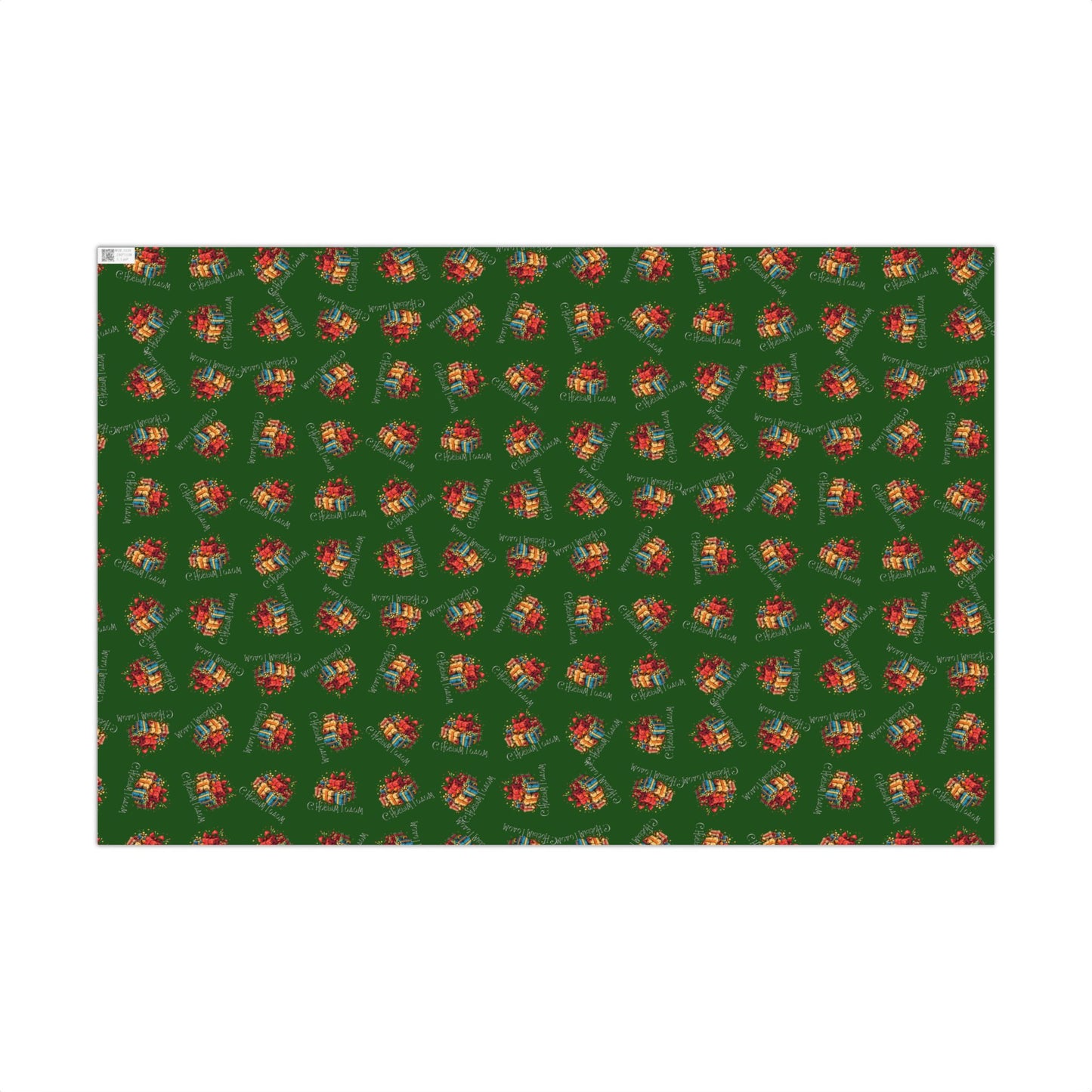 Christmas Gift Wrap Paper — Green Holiday Presents Pattern