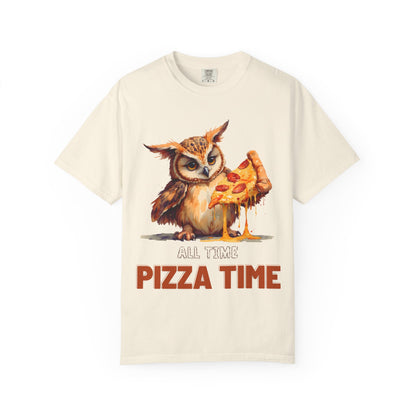 Pizza Time Owl T-Shirt — Cute Owl Eating Pizza Graphic Tee