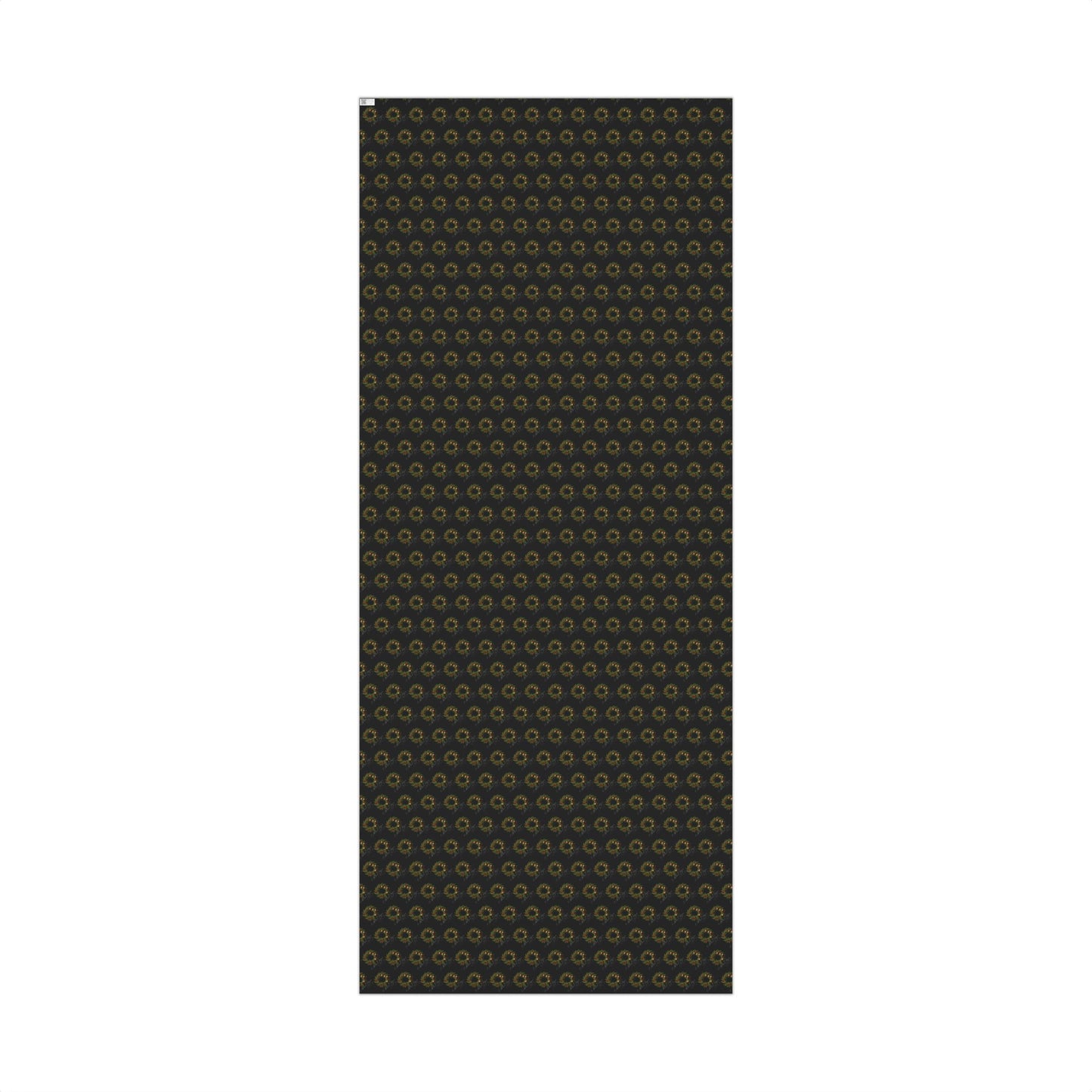 Wreath Pattern Gift Wrap Paper – Black & Gold Holiday Wrapping Sheets