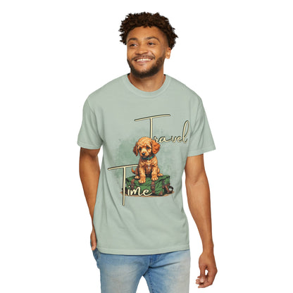 Travel Time Unisex T-Shirt - Perfect for Dog Lovers, Casual Wear, Traveling, Gift for Pet Owners, Adventure Apparel