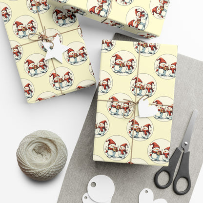 Gift Wrap Paper — Vintage Scandinavian Gnomes Pattern | Christmas Wrapping Paper Sheets