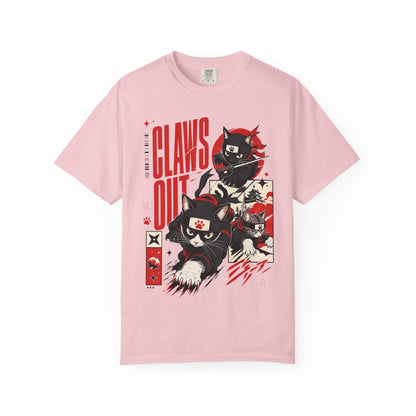 Claws Out Cat Graphic T-Shirt — Retro Ninja Kitties Tee