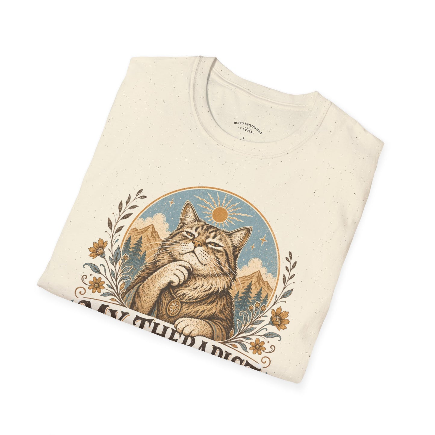 Cat Therapist T-Shirt — My Therapist Has Whiskers, Four Paws & Terrible Communication Skills