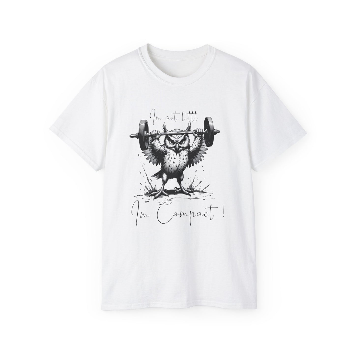Fitness Owl Graphic Tee — "I’m Not Old, I’m Compacted" Motivational Weightlifting T-Shirt