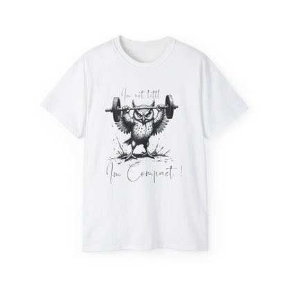 Fitness Owl Graphic Tee — "I’m Not Old, I’m Compacted" Motivational Weightlifting T-Shirt