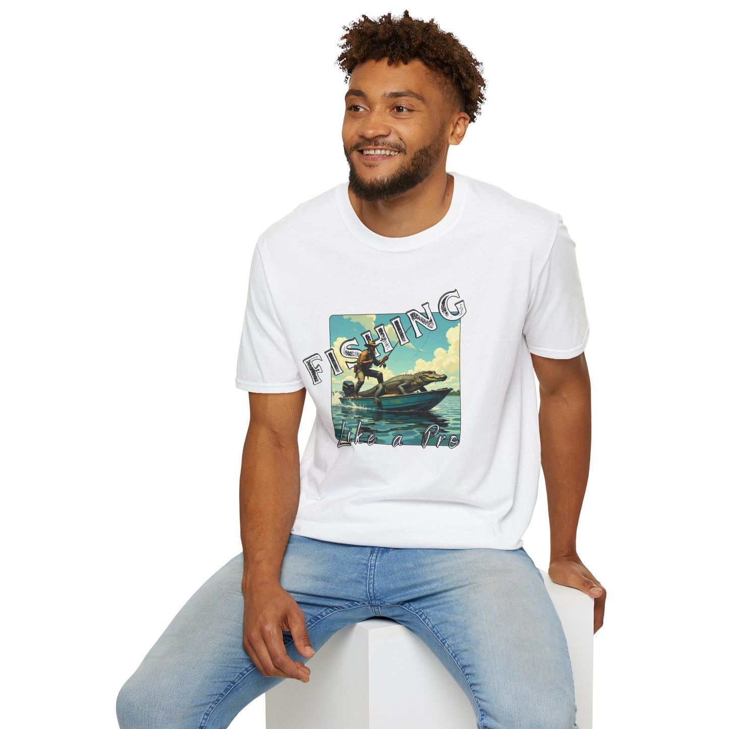 Fishing Like a Pro Unisex Softstyle T-Shirt - Perfect Gift for Anglers,gator,sport