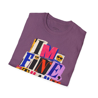 T-Shirt — "I'M FINE, THANK YOU" Retro Collage Graphic Tee